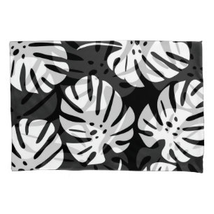 Coloured Monstera Leaves Floral Abstract Pillowcase