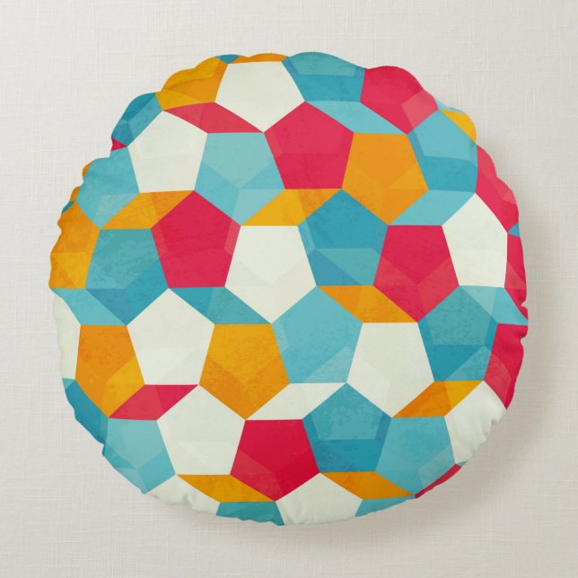 coloured mosaic seamless pattern round cushion (Front)