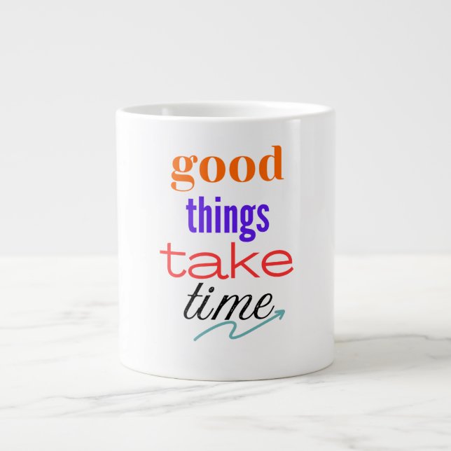 Coloured Motivational  Large Coffee Mug (Front)