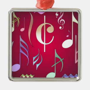 Coloured Musical Notes Metal Tree Decoration