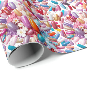 Coloured nails set wrapping paper