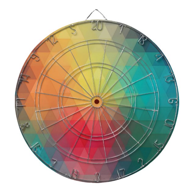Coloured Neon Glass Pattern Dartboard (Front)