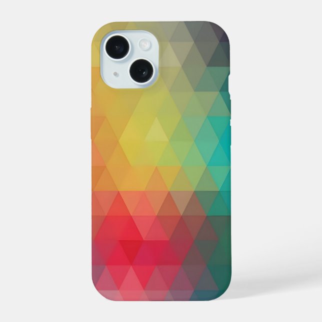 Coloured Neon Glass Pattern iPhone 15 Case (Back)