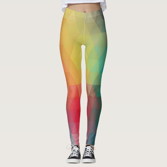 Coloured Neon Glass Pattern Leggings (Front)