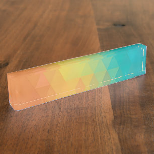 Coloured Neon Glass Pattern Nameplate
