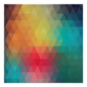 Coloured Neon Glass Pattern Poster