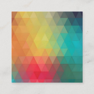 Coloured Neon Glass Pattern Square Business Card