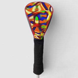 Coloured of imposing colours, orange and blue foug golf head cover