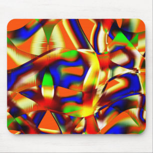 Coloured of imposing colours, orange and blue foug mouse mat