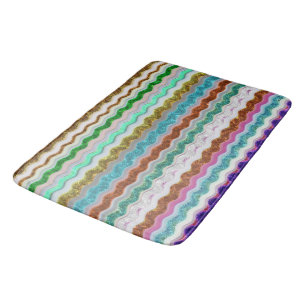 Coloured of wavy stripes resembling snakeskin bath mat