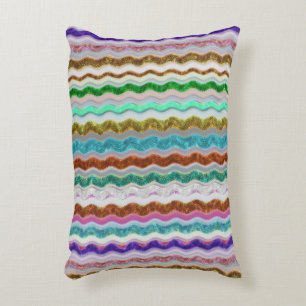Coloured of wavy stripes resembling snakeskin decorative cushion