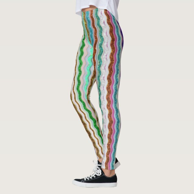 Coloured of wavy stripes resembling snakeskin leggings (Left)
