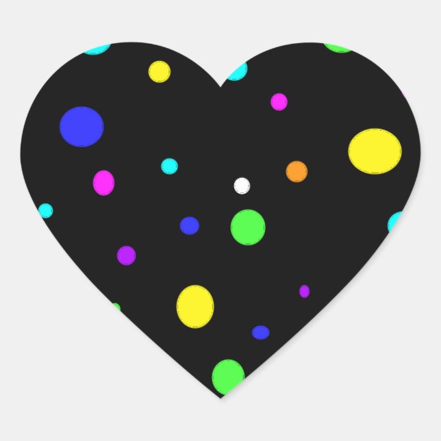 Coloured Orbs-heart sticker (Front)