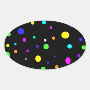 Coloured Orbs-oval sticker