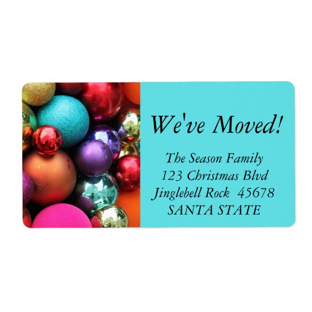 Coloured ornaments address label (Front)