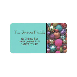 Coloured ornaments Holiday Address Label