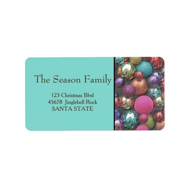 Coloured ornaments Holiday Address Label (Front)