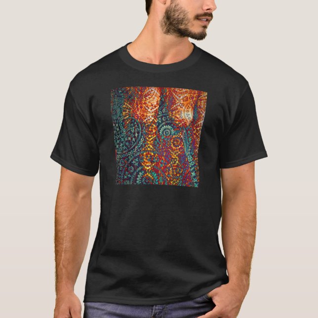 Coloured Paisley pattern T-Shirt (Front)