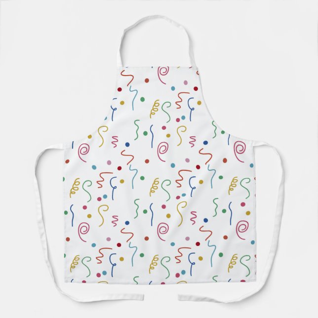 Coloured Party Confetti Pattern Apron (Front)