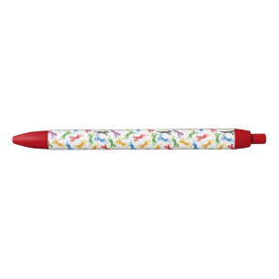 Coloured Pattern Unicorn Black Ink Pen
