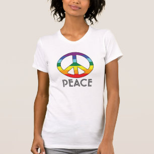 Coloured Peace Sign for Flower Power Girls T-Shirt