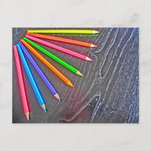 Coloured Pencil artistic postcard