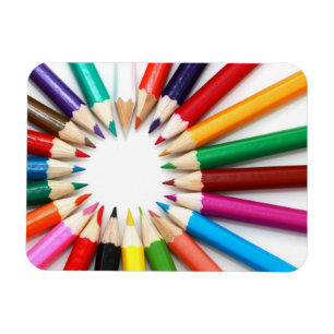 Coloured Pencil Circle Premium Magnet