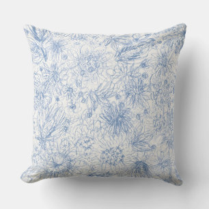 Coloured Pencil Floral Cushion