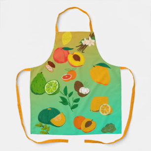 Coloured Pencil Fruits and Veggies Apron