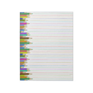 Coloured Pencil Ruled Paper Notepad