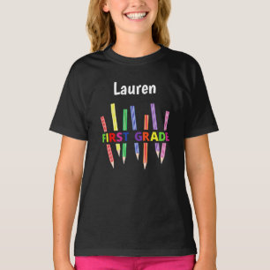 Coloured Pencils 1st Grade Girl's T-Shirt 2