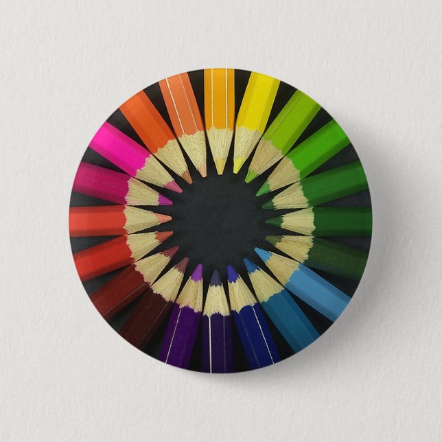 Coloured Pencils 6 Cm Round Badge (Front)