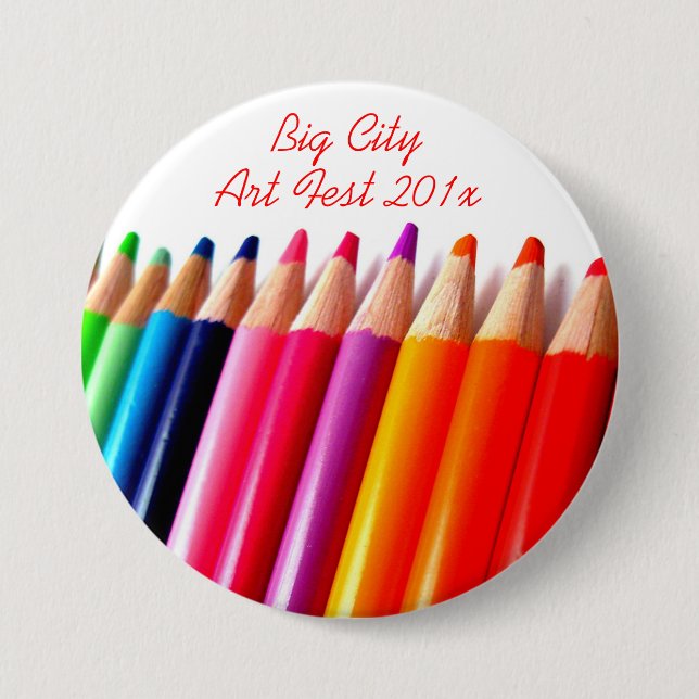 Coloured Pencils 7.5 Cm Round Badge (Front)