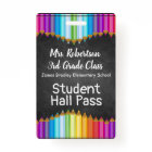 Coloured Pencils Bathroom / Hall Pass Badge