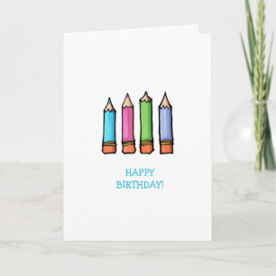 Coloured Pencils Birthday Card