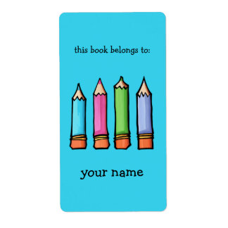 Coloured Pencils blue Bookplate