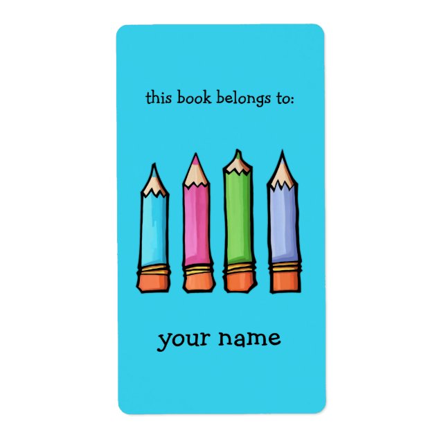 Coloured Pencils blue Bookplate (Front)