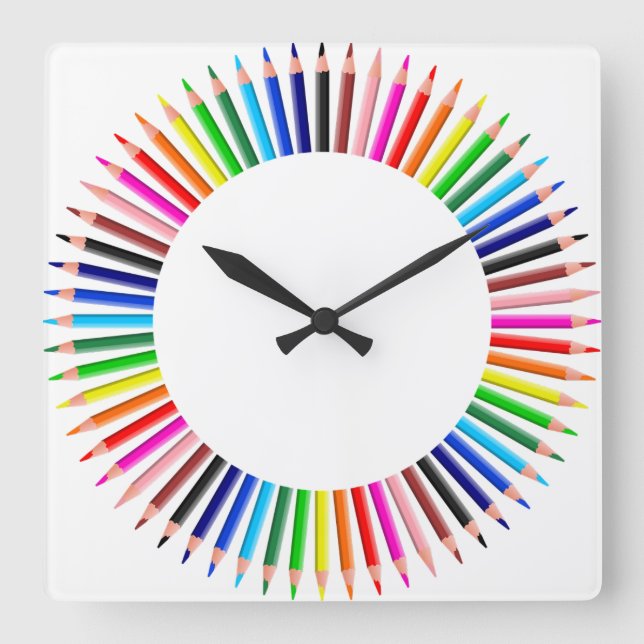 Coloured pencils clock (Front)