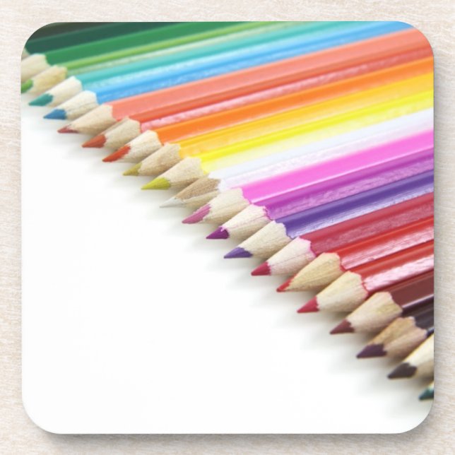 Coloured Pencils Cork Coasters (Front)