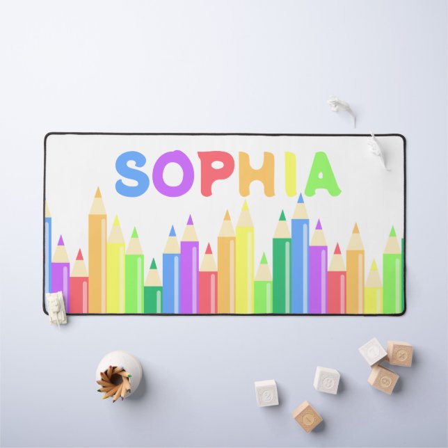 Coloured Pencils Desk Mat (Kids Table)
