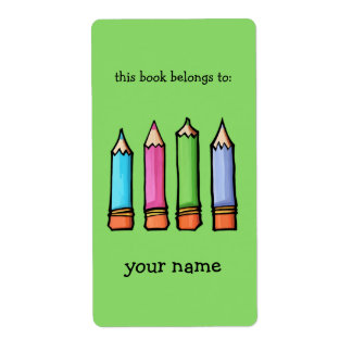 Coloured Pencils green Bookplate