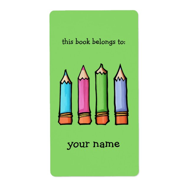 Coloured Pencils green Bookplate (Front)