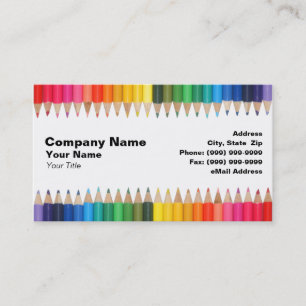 Coloured Pencils in a Row Business Card