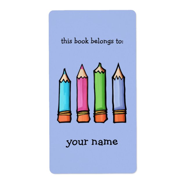 Coloured Pencils lavender Bookplate (Front)