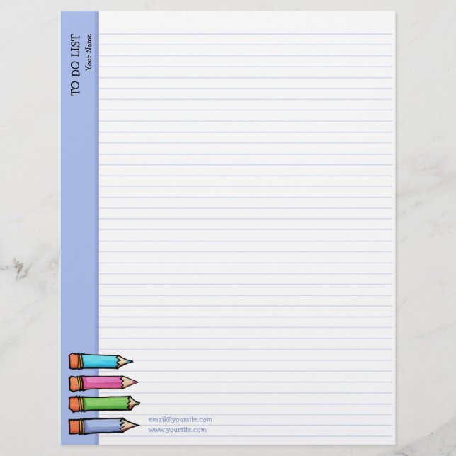 Coloured Pencils lavender To Do List (Front)