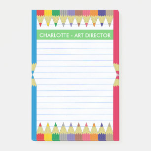 Coloured Pencils Line Paper Post-it® Notes