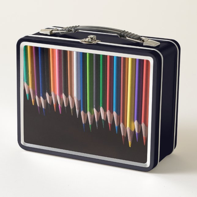Coloured Pencils Metal Lunch Box (Front)