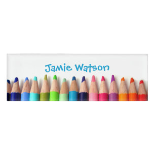 Coloured Pencils Name Tag