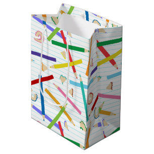 Coloured Pencils Pattern Medium Gift Bag
