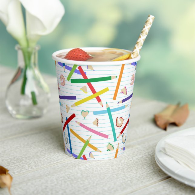 Coloured Pencils Pattern Paper Cups (Insitu)